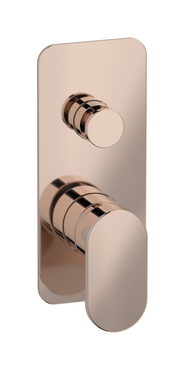 Miscelatore doccia due vie colore oro rosa serie K2 ib