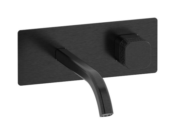 Miscelatore lavabo incasso colore nero leva corallo serie elio Ib