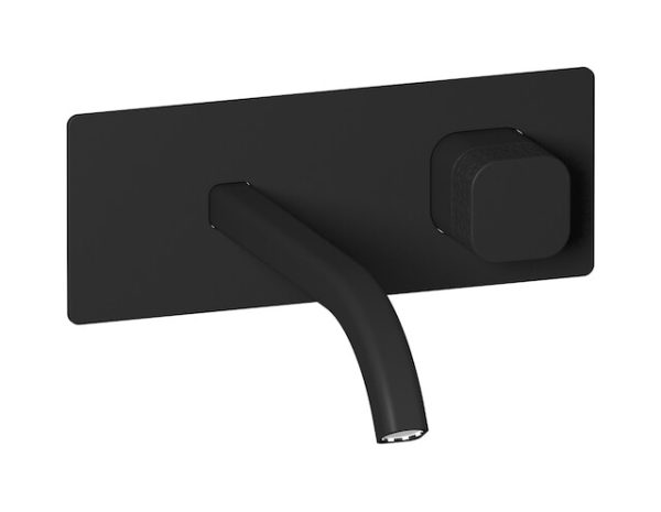 Miscelatore lavabo incasso colore nero opaco leva corallo serie elio Ib