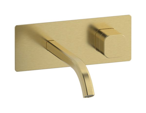 Miscelatore lavabo incasso colore oro inglese spazzolato serie Elio ib
