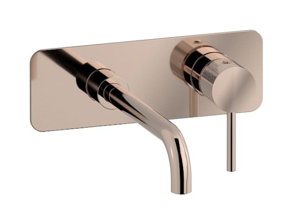 Miscelatore lavabo incasso colore oro rosa serie industria ib