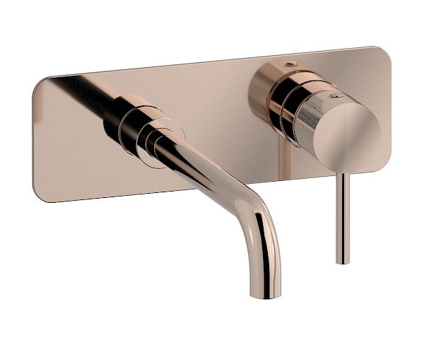 Miscelatore lavabo incasso colore oro rosa serie industria ib