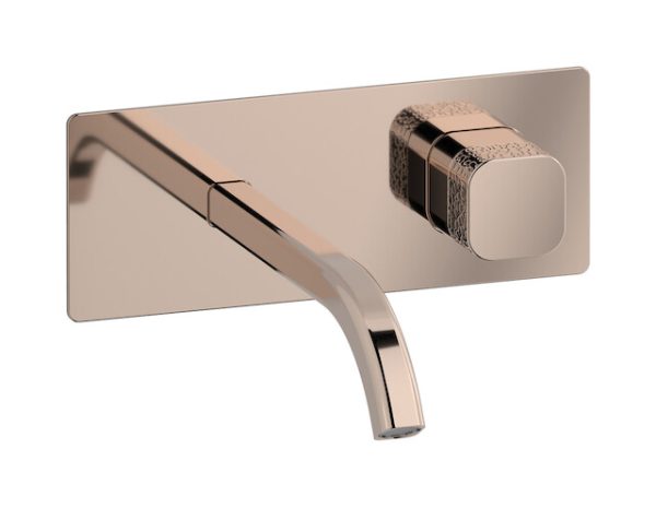Miscelatore lavabo incasso colore oro rosa serie Elio ib