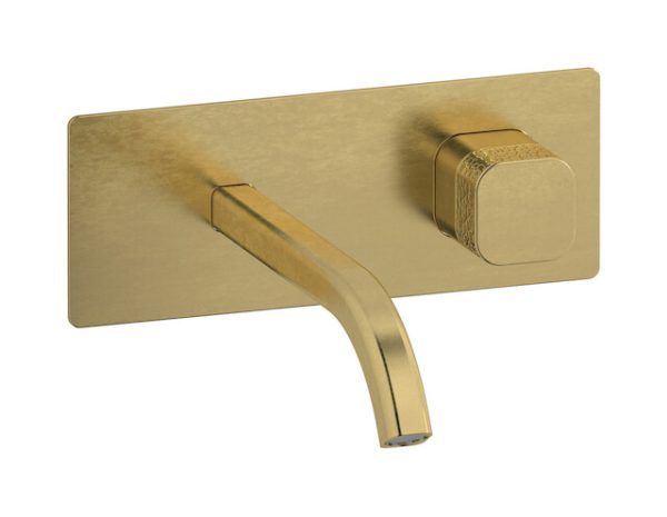 Miscelatore lavabo incasso leva corallo Ottone Naturale - ELIO IB Rubinetterie