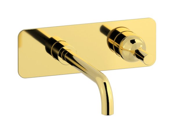 Miscelatore monoforo lavabo incasso colore oro inglese serie Batlò ib