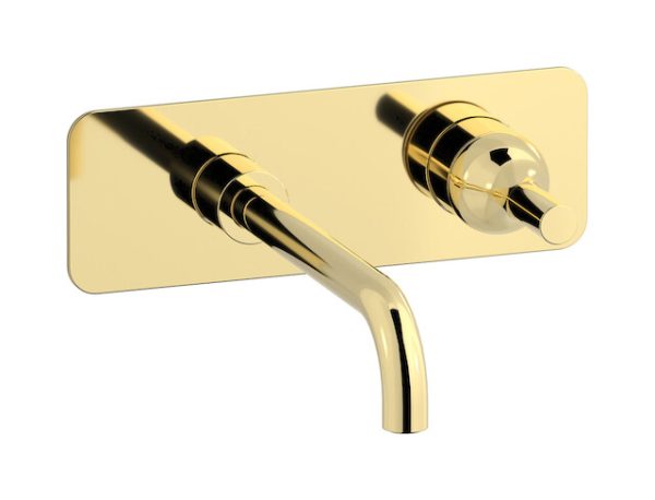 Miscelatore monoforo lavabo incasso colore oro inglese serie Batlò ib