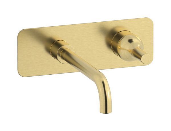 Miscelatore monoforo lavabo incasso colore oro inglese serie Batlò ib