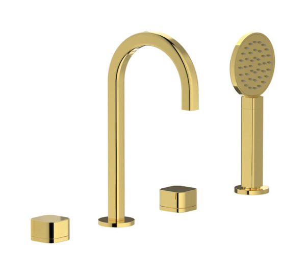 Miscelatore vasca quattro fori leva normale Oro - ELIO IB Rubinetterie
