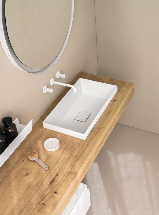 Composizione Mobile Bagno con mensolone e lavabo incassato - Serie STREET Arbi