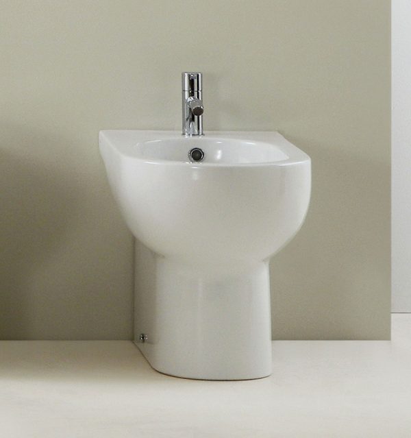 Bidet a terra monoforo colore bianco serie nuvola azzurra