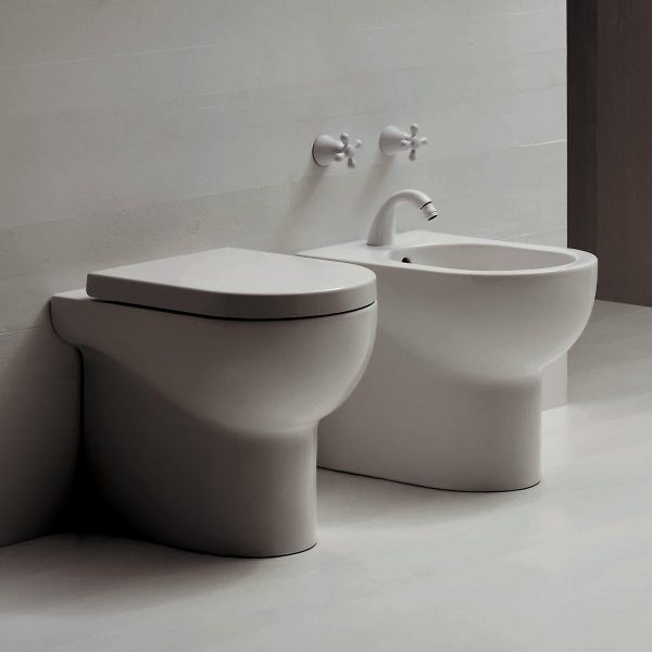 Bidet a terra monoforo colore bianco nuvola azzurra