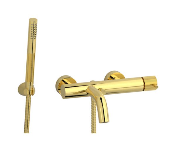 Miscelatore vasca con doccetta colore oro serie Industria IB