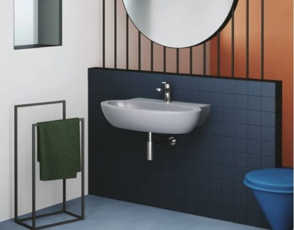 Lavabo sospeso colore bianco serie comoda azzurra