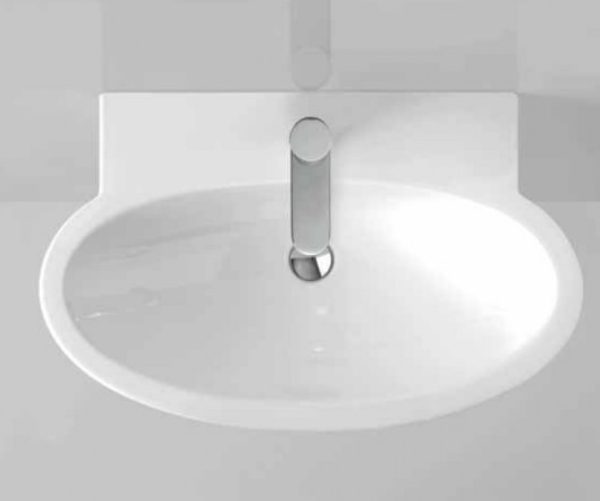 Lavabo sospeso colore bianco Serie comoda azzurra
