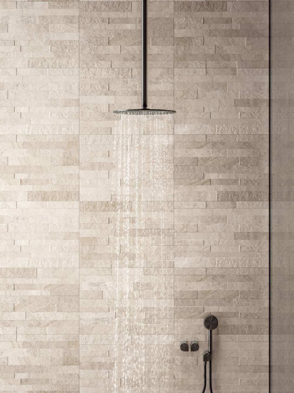 Piastrelle effetto marmo-pietra per pavimenti e rivestimenti Colore Muretto Beige Serie BLENDED Refin