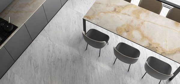 Carrara Gres Porcellanato effetto marmo pavimenti MARMOKER Casalgrande Padana