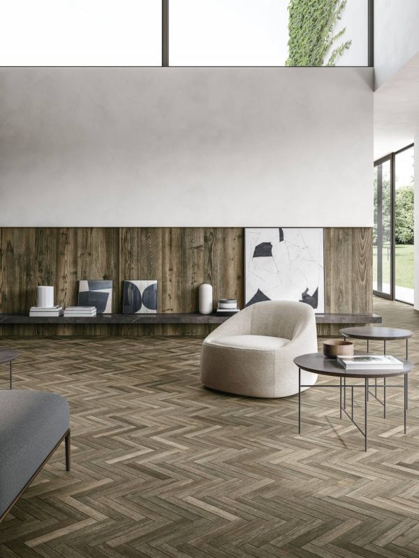 Gres porcellanato effetto legno per pavimenti e rivestimenti serie colore tobacco CORTINA Refin