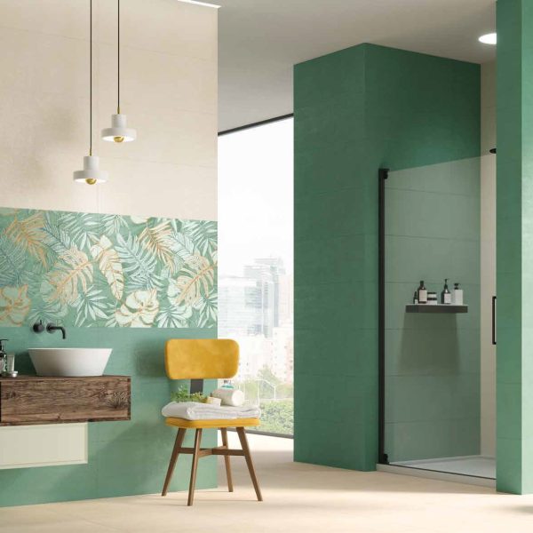 Piastrelle effetto cemento per rivestimenti e pavimenti Colore Edera, corda e comp. forest Serie TIMELESS Naxos