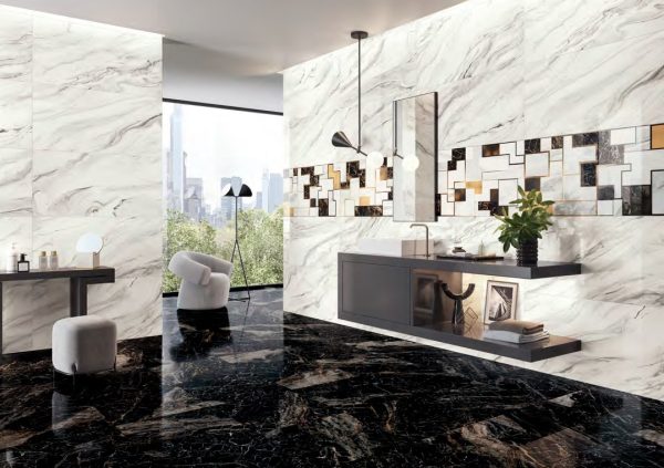 Piastrelle effetto marmo per pavimenti e rivestimenti colore fluid, accord e treasure SERENADE Naxos