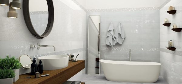 Piastrelle effetto colore per rivestimenti colore bianco perla serie LOUNGE Musis