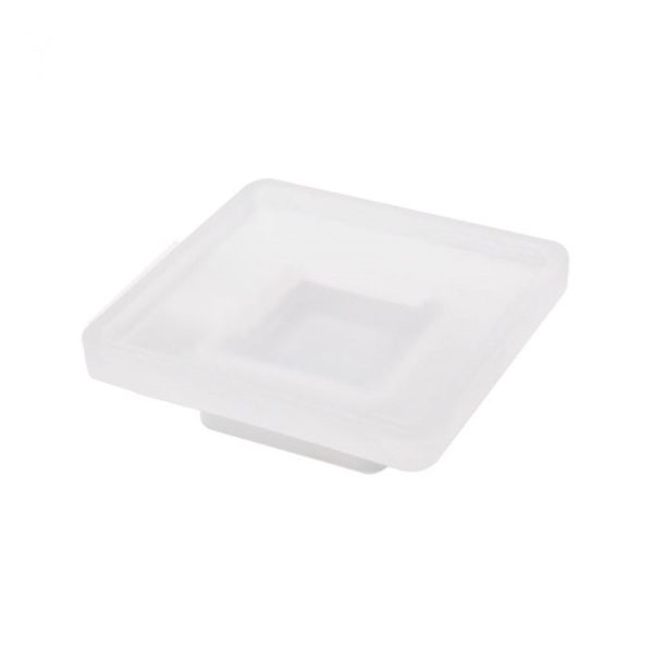 Portasapone da appoggio in vetro satinato colore bianco opaco serie LEA Inda