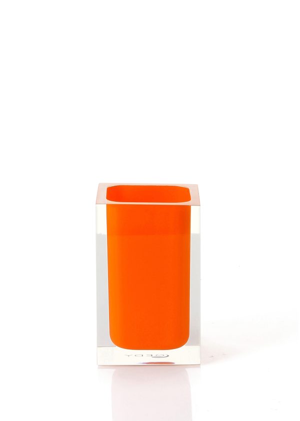 Portaspazzolino da appoggio colore arancio Serie RAINBOW Gedy