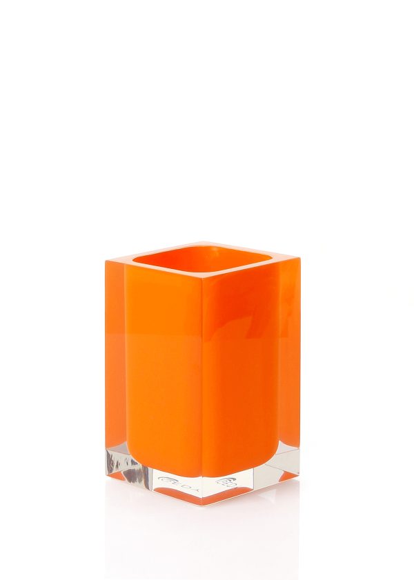 Portaspazzolino da appoggio colore arancio Serie RAINBOW Gedy