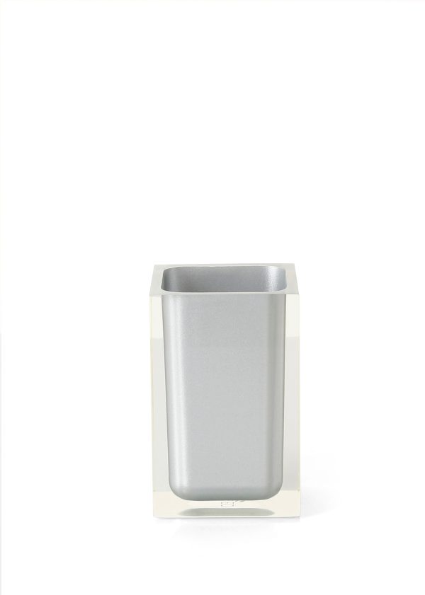 Portaspazzolino da appoggio colore argento Serie RAINBOW Gedy