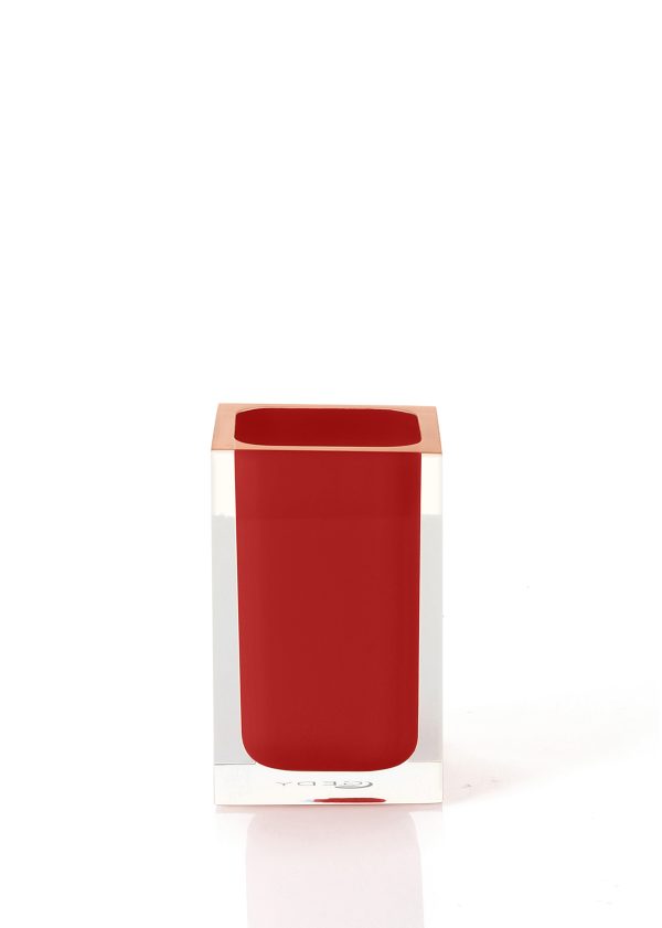 Portaspazzolino da appoggio colore rosso Serie RAINBOW Gedy