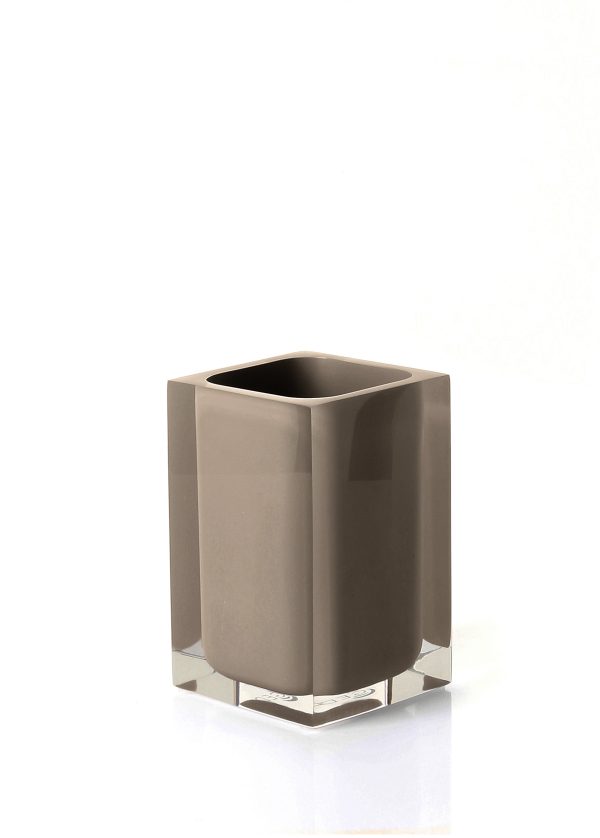 Portaspazzolino da appoggio colore tortora Serie RAINBOW Gedy