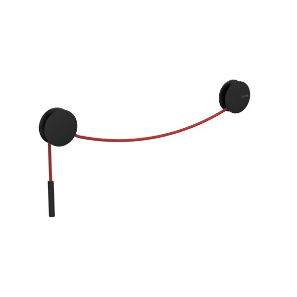 Portasalviette a muro corda colore Nero Rosso Serie DIABLO Cosmic