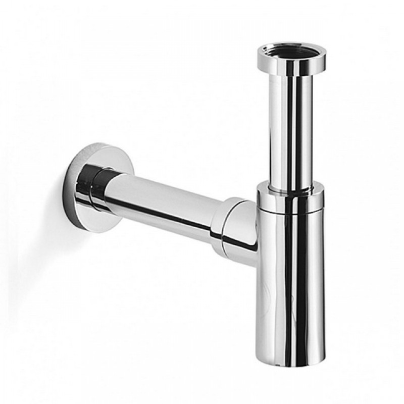 Sifone Tubo di Scarico in Ottone Cromato Tondo per Lavabo Lavandino Bagno  da 1.1/4