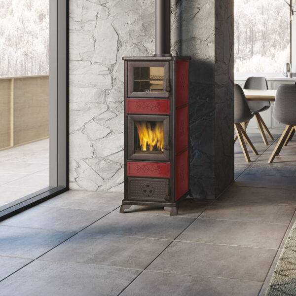 Stufa a legna Decor EK63 bordeaux
