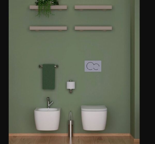 PY218_Bidet sospeso Bianco Lucido Play - Flaminia