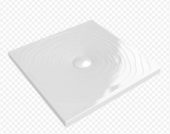 Piletta sifonata con tappo in ceramica bianco lucido per piatto doccia Water drop