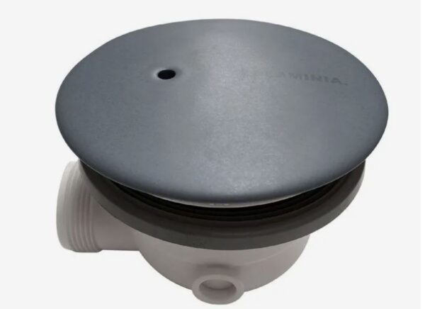 Piletta sifonata con tappo in ceramica bianco lucido per piatto doccia Water drop