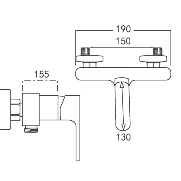 Scheda tecnica Miscelatore esterno doccia cromo - Serie LM - Impalli