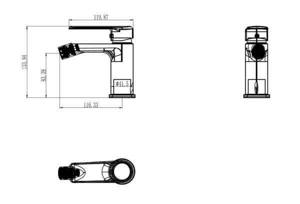 Scheda Tecnica Miscelatore bidet con piletta pop up cromo - HH - Impalli