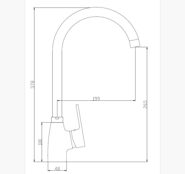 Scheda Tecnica Miscelatore lavello canna alta cromo - HH- Impalli