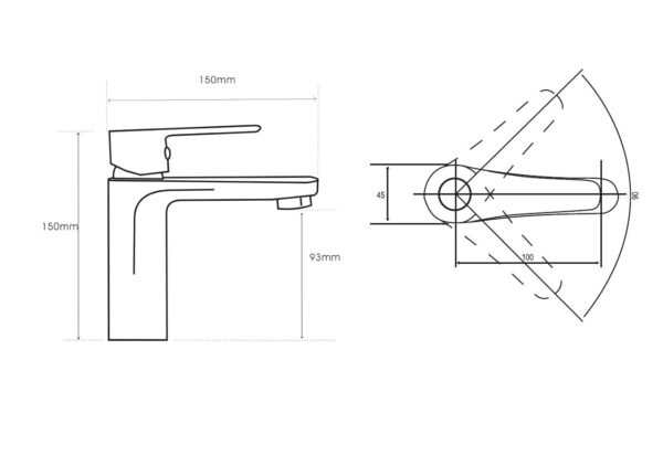 Scheda Tecnica Miscelatore lavabo con piletta pop up cromo - HH - Impalli