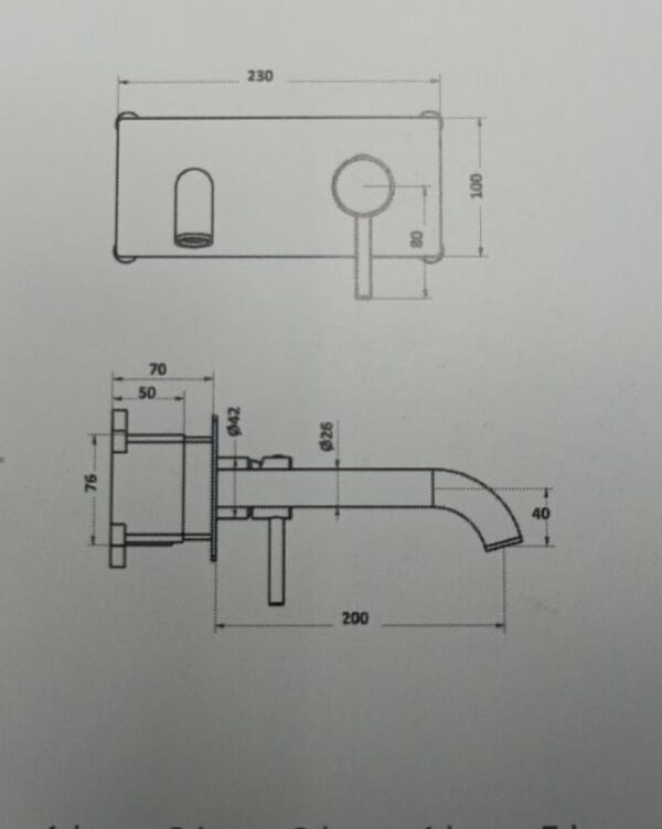 ST Miscelatore Lavabo a parete con piastra unica Cromo -Serie 18 - Impalli