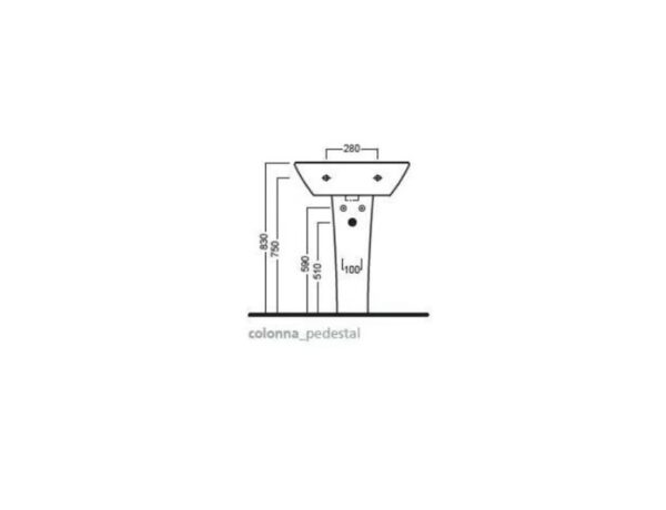 Scheda Tecnica Colonna in ceramica per lavabo Nido - bianco Lucido - Hatria