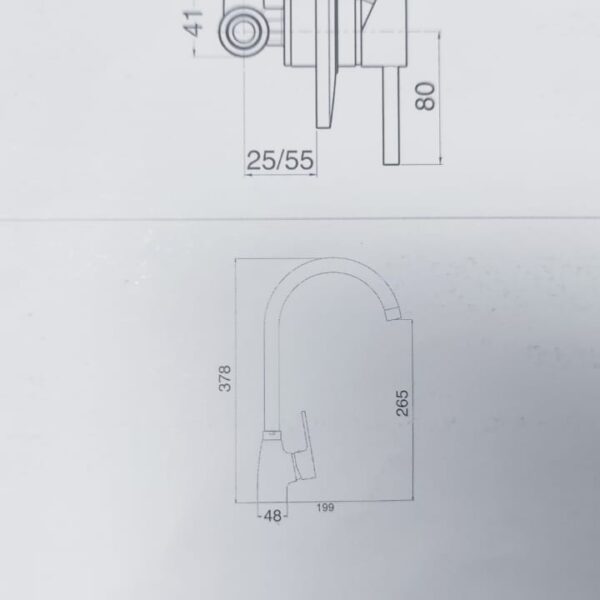 scheda tecnica Miscelatore lavello cucina cromo - MM Impalli
