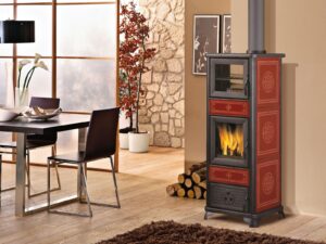 Stufa a legna DAFNE forno 7,2kW - EK63 bordeaux