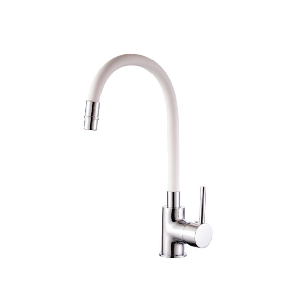 Miscelatore lavello canna flessibile girevole – Cucina - Impalli bianco