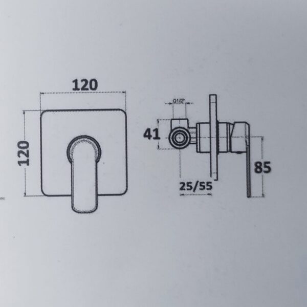 scheda tecnica Miscelatore doccia 1 via cromo – 21-23 - Impalli