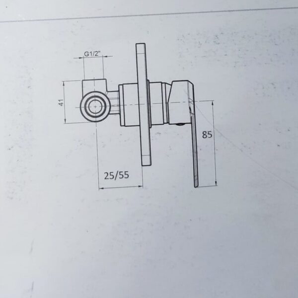 scheda tecnica Miscelatore doccia 1 via quadrato - NX - Impalli
