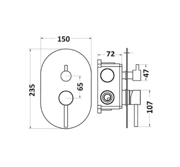 scheda tecnica Miscelatore doccia 2 vie acciaio - Steel316 - Impalli