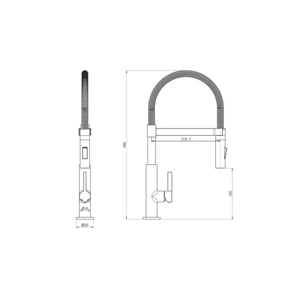 scheda tecnica Miscelatore lavello canna a molla - cromo - Impalli