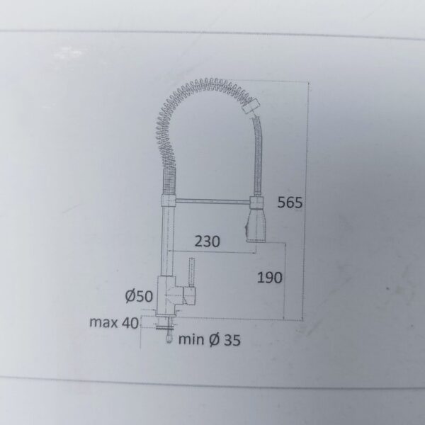 scheda tecnica Miscelatore lavello con molla prestige - cromo - Impalli